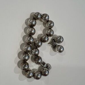 Tiffany & Co. Silver Bead Bracelet and Earring Set